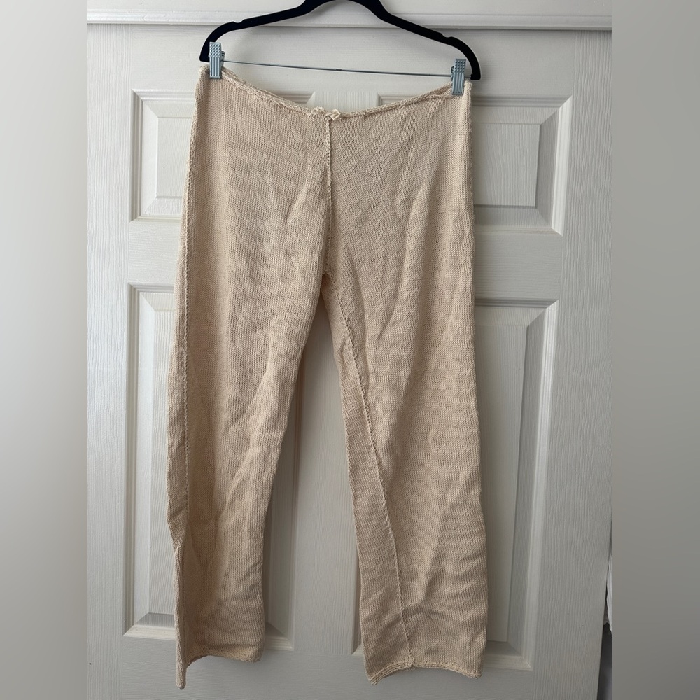 Beige Knit Pants